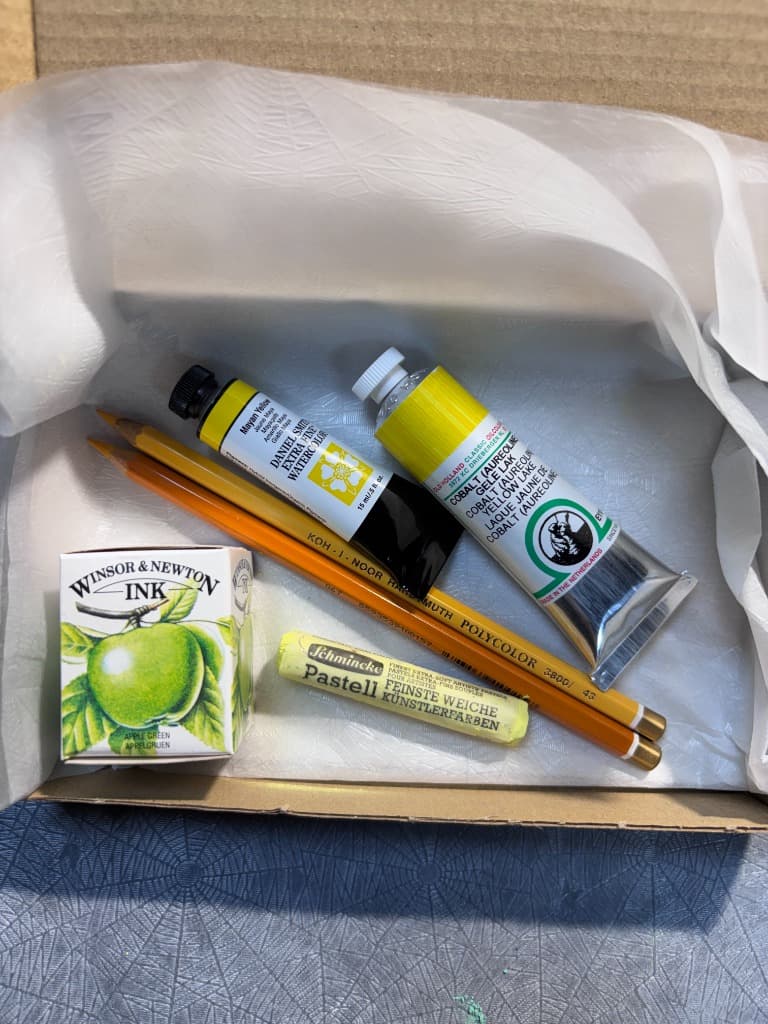 Studio Lot: Old Holland Cobalt Gelb, W&N Zeichentusche & Daniel Smith