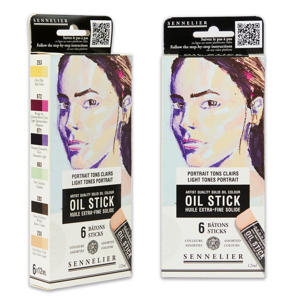 Sennelier Set von 6 Mini Ölsticks helle Farben