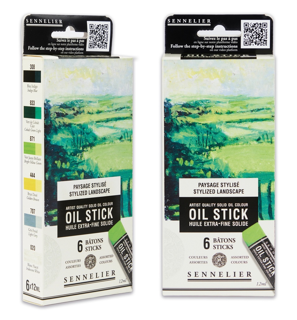 Sennelier Set von 6 Mini Ölsticks abstrakte Landschaft