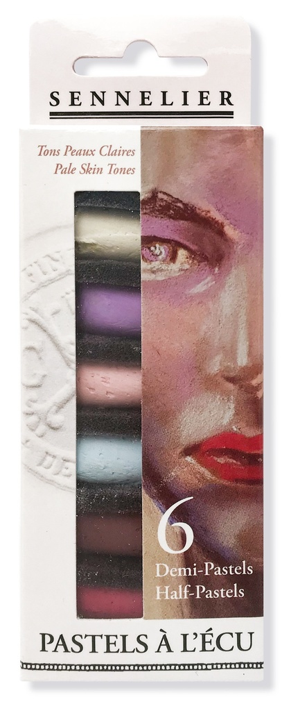 Sennelier Etui mit 6 ½ Softpastellen ECU - helle Hauttöne