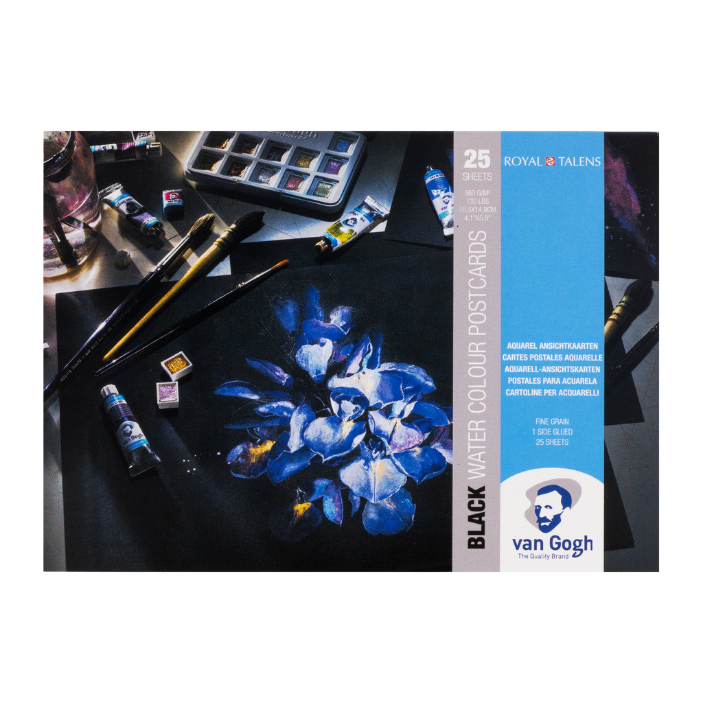 Van Gogh Postkartenblock schwarz, 25Blatt