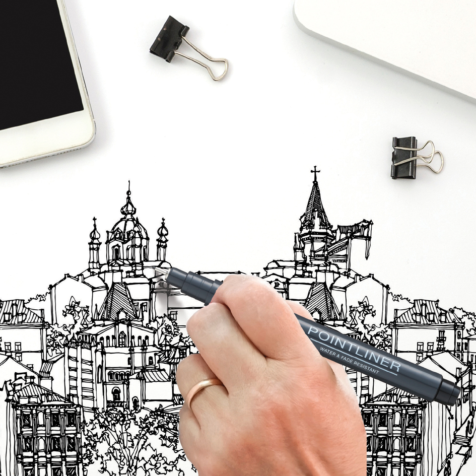 Pentel Pointliner S20P-5SP Fineliner Sepia Waterproof and Non-fading 0.5 Mm Pack of 1 0.5 Mm 1 Stück (1er Pack) Sepia