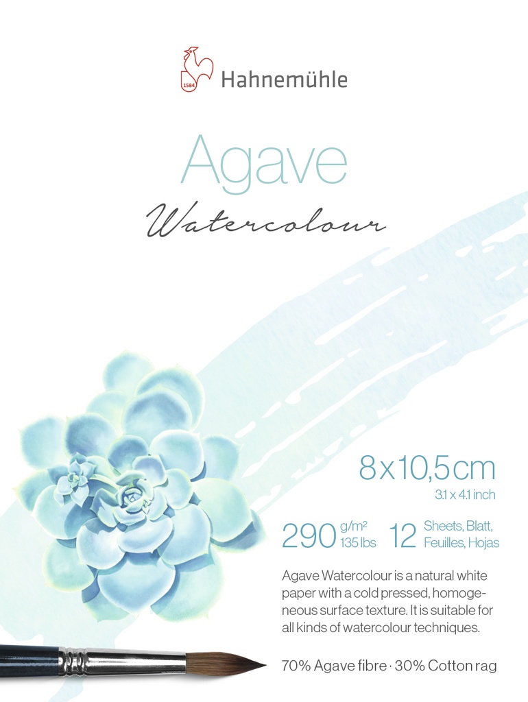 Agave Watercolour - Natural Line - Block