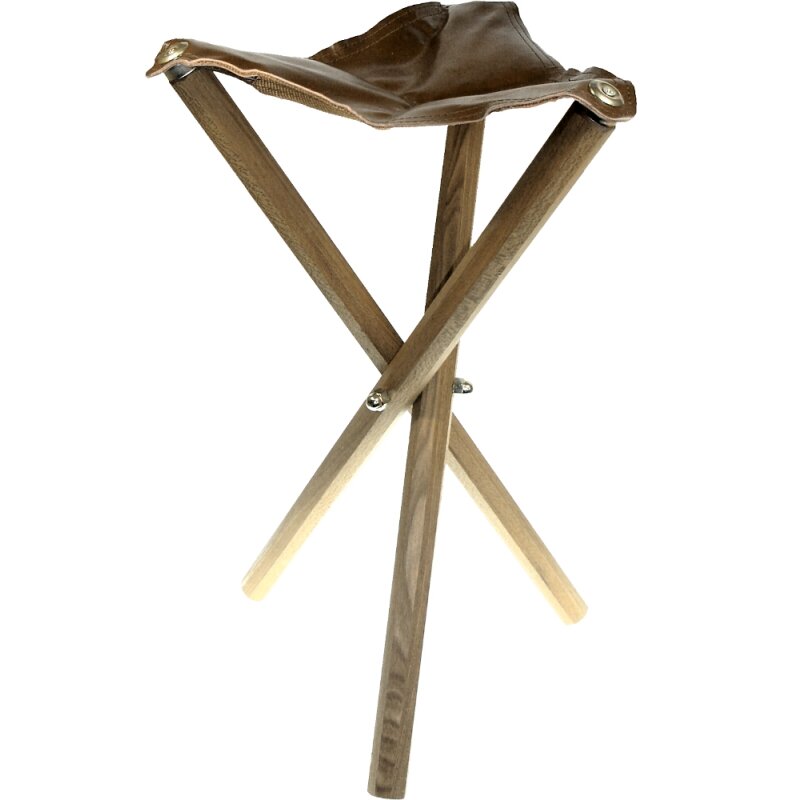 Malstuhl Malhocker , 3 Holz- Füße , Sitzfläche aus Leder