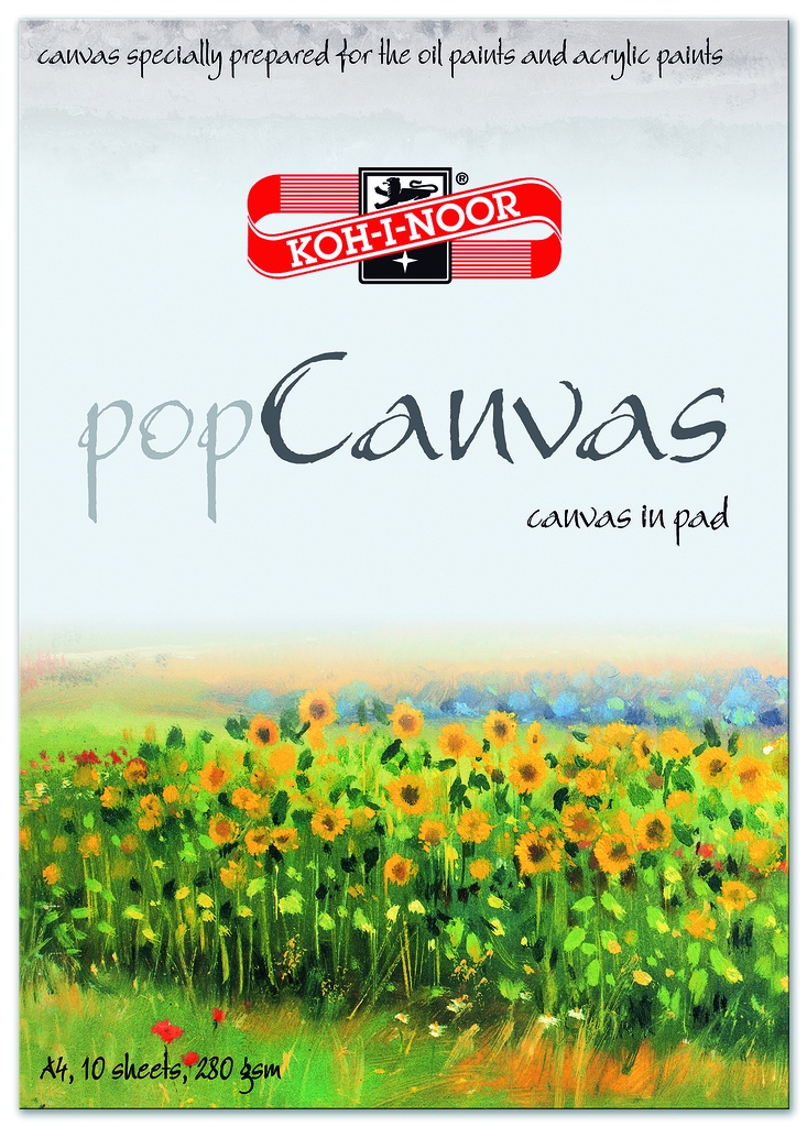 Maltuch- Block A4  "  pop Canvas " 10 Blatt , 280 g/m²  Leinwand  für Öl- und Acrylfarben 
