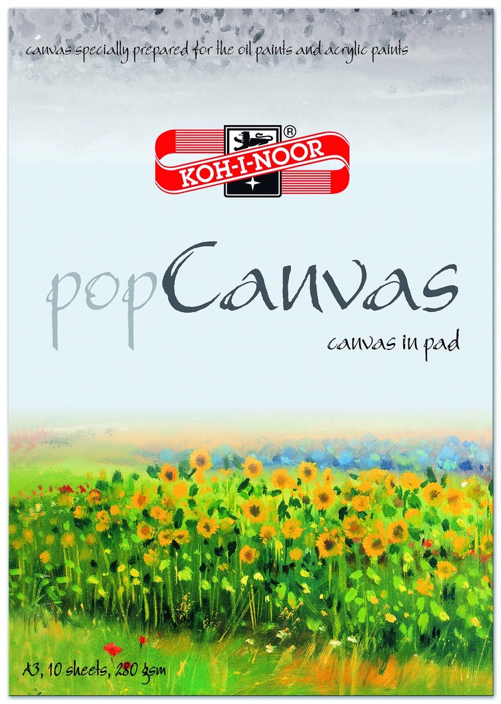 Maltuch- Block A3  "  pop Canvas " 10 Blatt , 280 g/m²  Leinwand für Öl- und Acrylfarben  