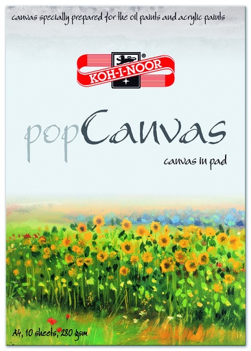 Maltuch- Block A4  "  pop Canvas " 10 Blatt , 280 g/m²  Leinwand  für Öl- und Acrylfarben 