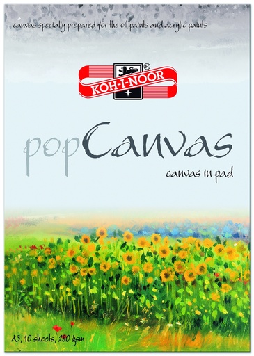 Maltuch- Block A3  "  pop Canvas " 10 Blatt , 280 g/m²  Leinwand für Öl- und Acrylfarben  