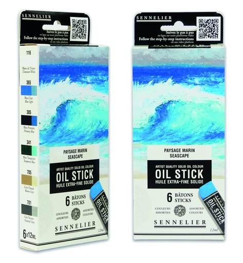 Sennelier Set von 6 Mini Ölsticks Seelandschaft
