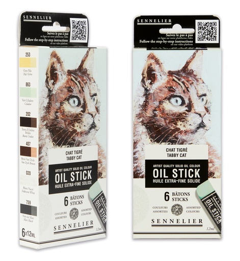Sennelier Set von 6 Mini Ölsticks Tigerkatze