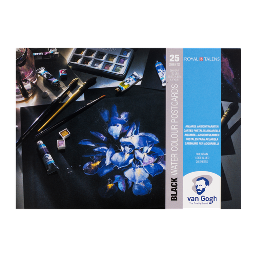 Van Gogh Postkartenblock schwarz, 25Blatt
