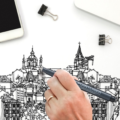 Pentel Pointliner S20P-5SP Fineliner Sepia Waterproof and Non-fading 0.5 Mm Pack of 1 0.5 Mm 1 Stück (1er Pack) Sepia
