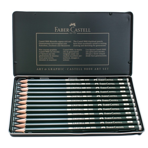 Faber-Castell 9000 Graphite Sketch Pencils, 8B - 2H, Art, Set of 12
